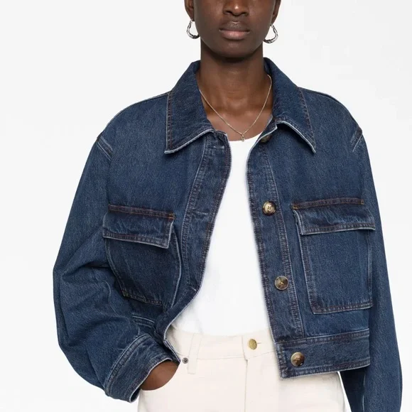 TOTEME Denim Crop Jacket Organic Cotton - Picture 4 of 10